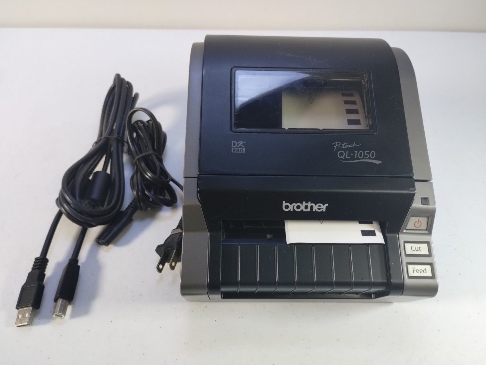 Brother P-Touch QL-1050 Wide Format Direct Thermal Printer w/ Power & USB Cables
