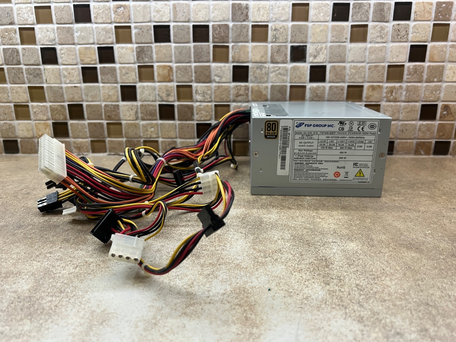 FSP MODEL FSP450-60EP * 450 WATTS / 100V-240V (80 PLUS BRONZE) POWER SUPPLY