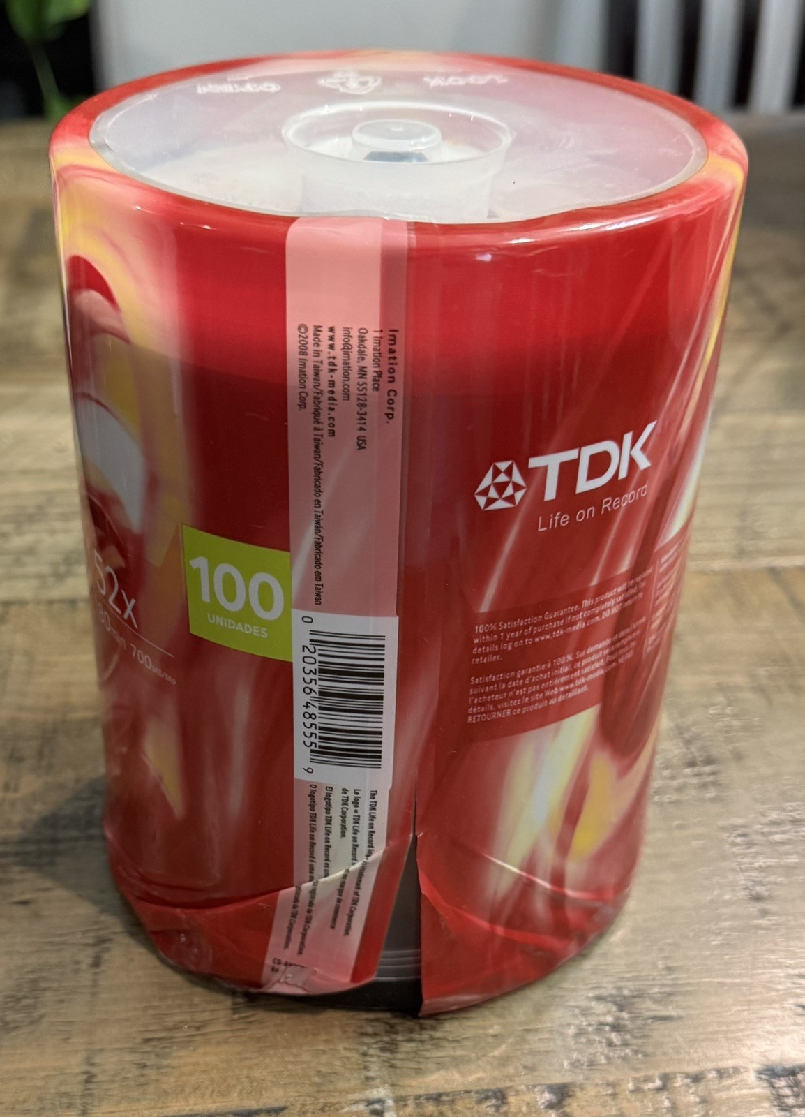 TDK CD-R DISC Spindle 100 pack 700 mb 52x 80 min - NOS NIP - New in Package READ