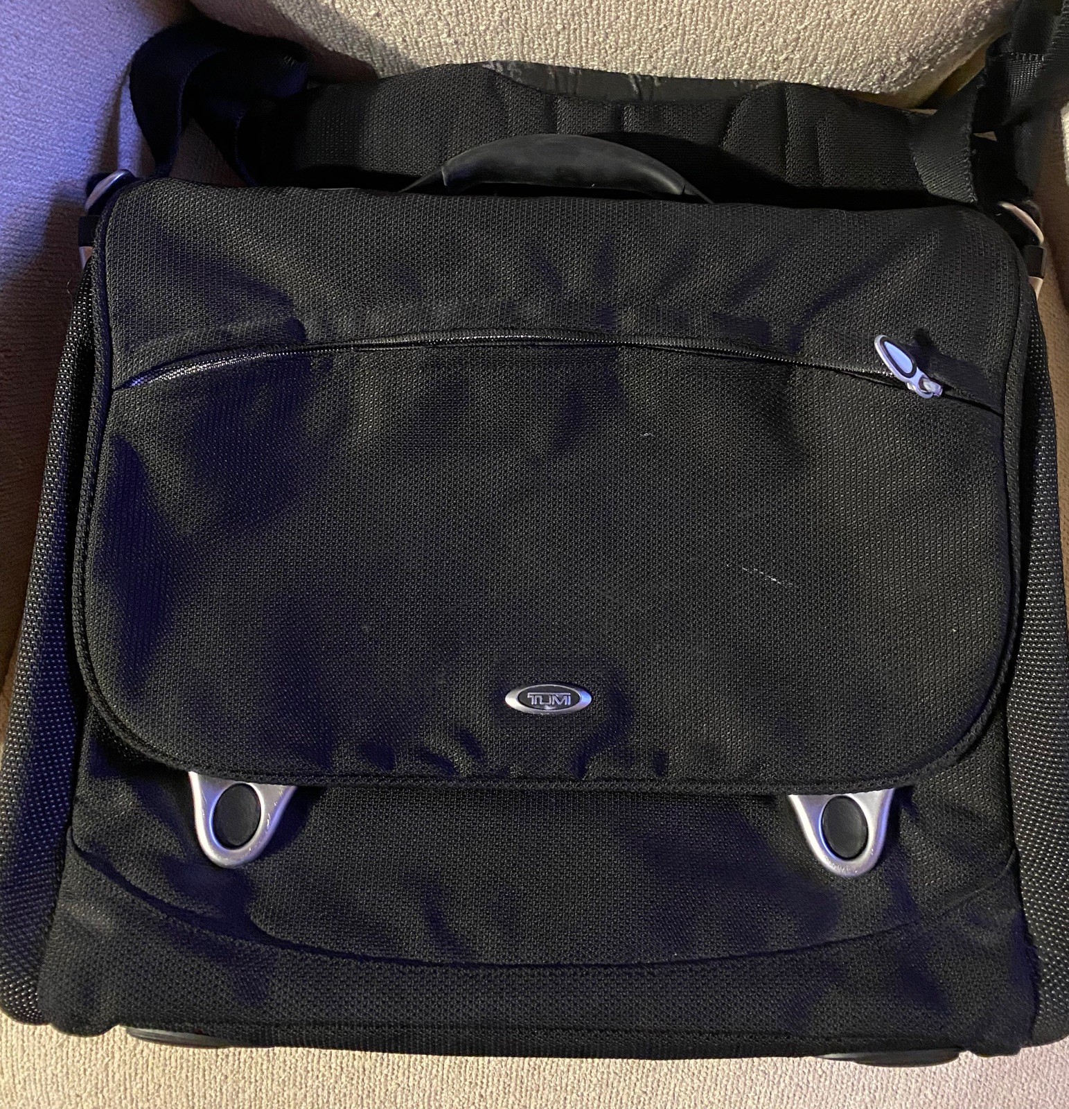 TUMI T3 Black Ballistic Nylon Business Travel Messenger Work Bag Case 6401STE