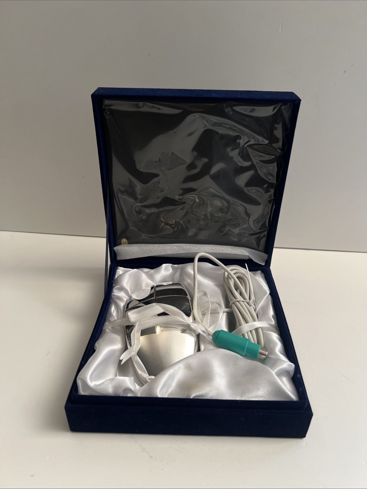 Vtg Wallace Silversmith Silver Plated 2-Button PS/2 Mouse & Pad MUO6P in Box NOS