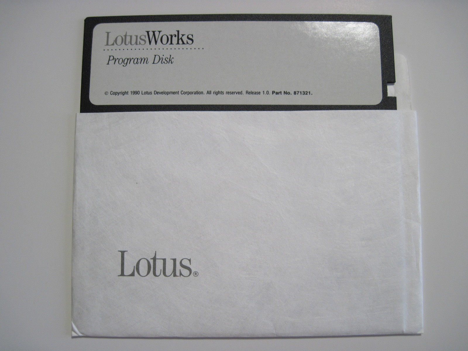 Lotus Works 1.0 Program Floppy Disk 5.25" 5-1/4" 1990 871321 Untested