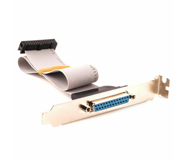 DB25 LPT1 Parallel 25-Pin Printer Port/Full Height Bracket 11" Cable (5 Pack)