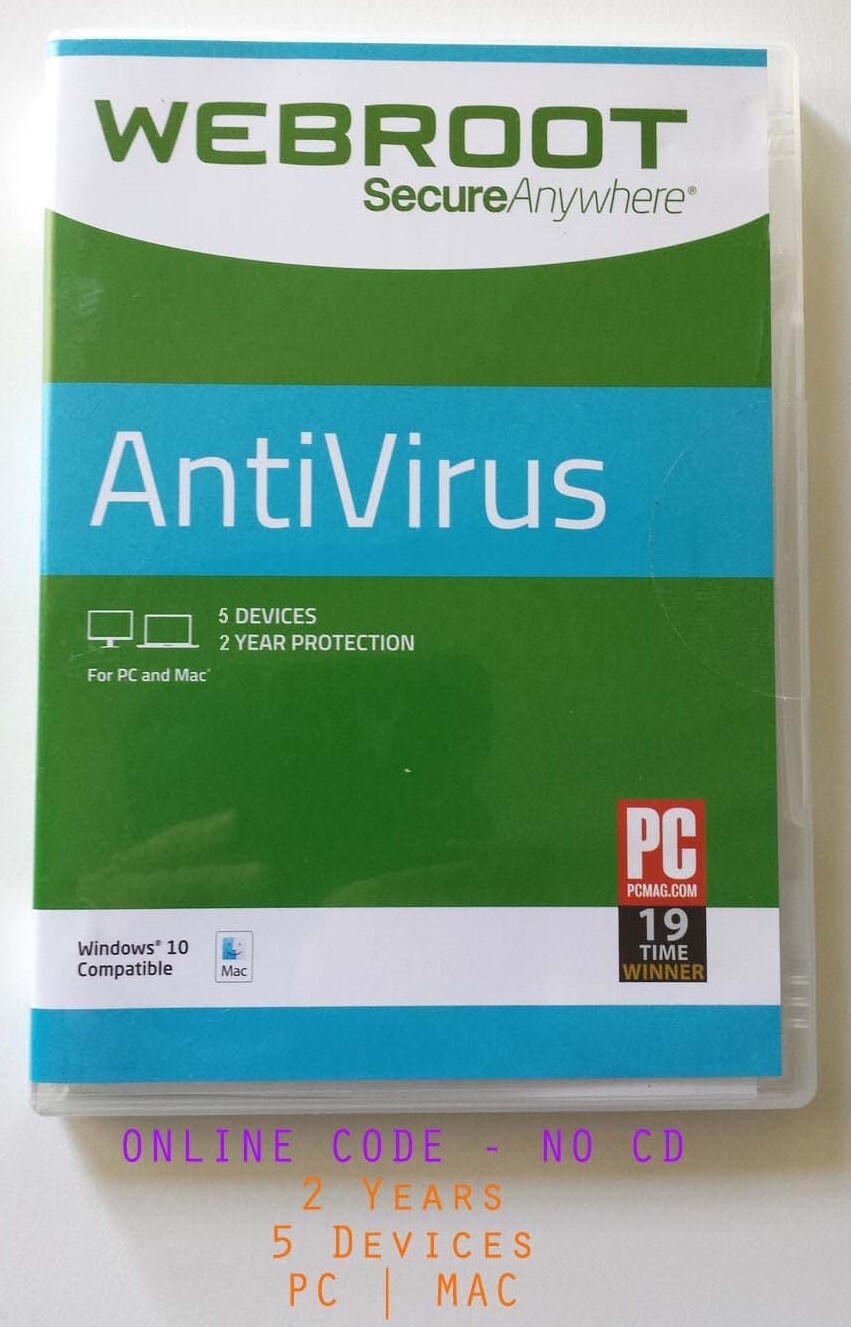 🔥 Webroot Antivirus 2026 | 2 YRS for 5 PC/MAC | Digital Key ONLY  (no CD)