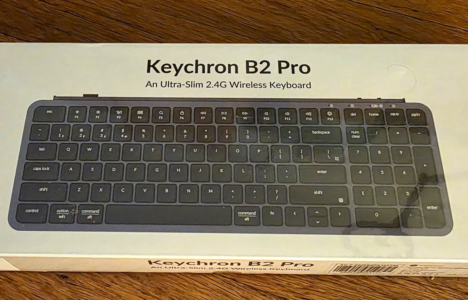 Ultra-Slim B2 Pro Bluetooth Keyboard 2.4 GHz Wireless Lightweight 96%, Gray. NEW