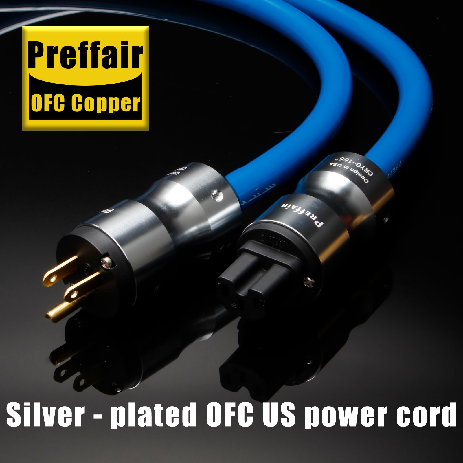 Preffair Audiophile OFC HiFi Speaker Audio Power Cable US AC Main Supply Cord