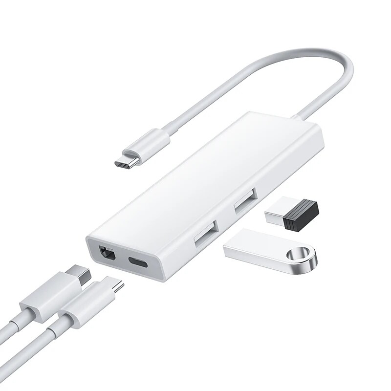 4 IN1 USB-C to Mini DisplayPort+USB 3.0X2+PD Adapter 4K 60Hz Converter For PC 