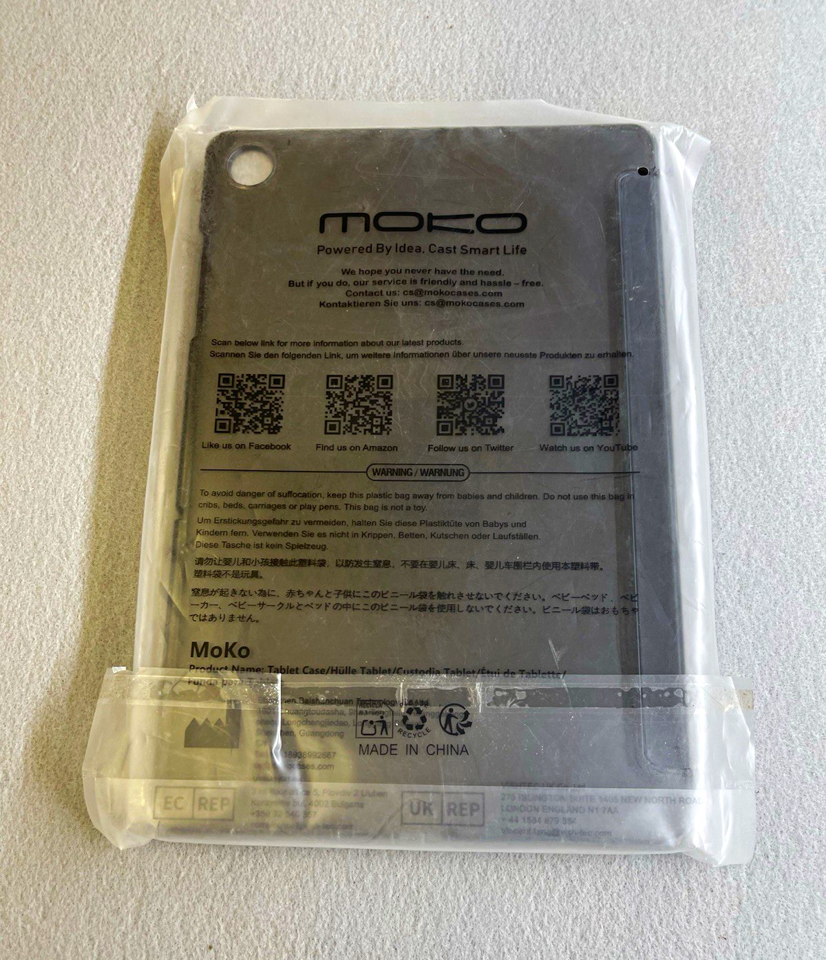 MoKo Black Folding Folio Smart Case TPU Magnetic for Galaxy A9+ 11”