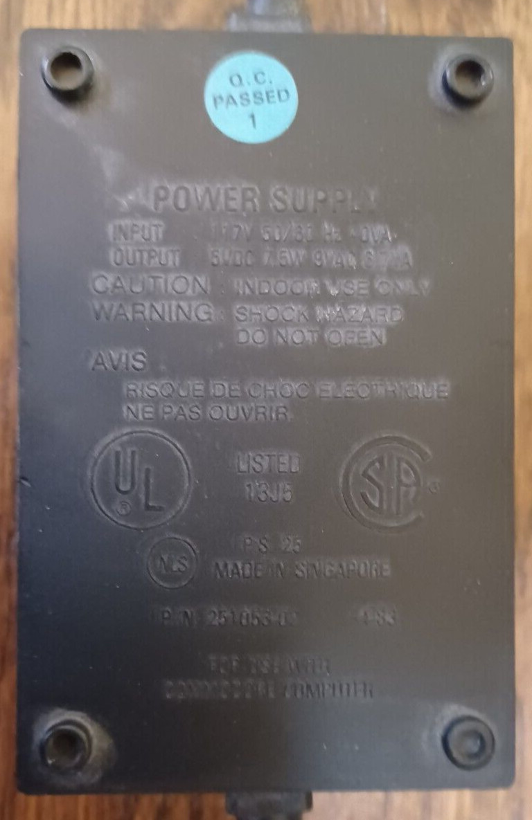 VTG COMMODORE 64 Power Supply Original OEM Black Brick Adapter 251053-02 TESTED