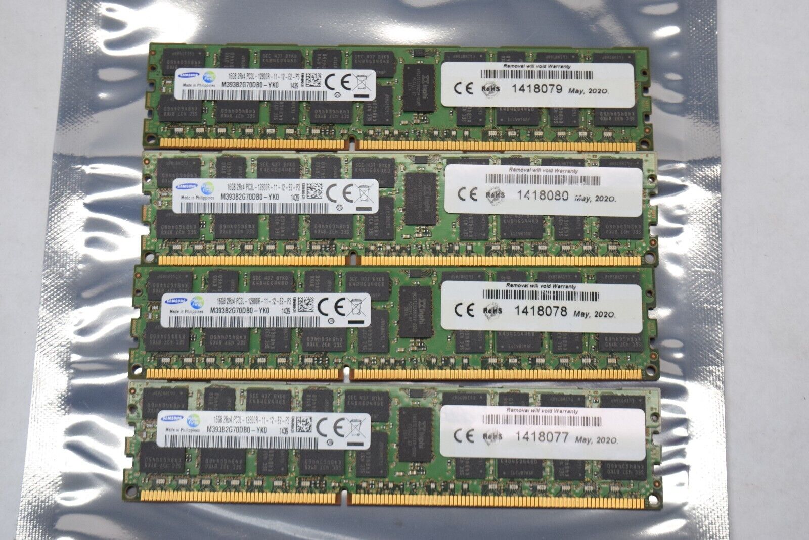 Samsung 64gb 4x16gb Kit DDR3 1600 PC3L-12800R ECC Server RAM M393B2G70DB0-YK0