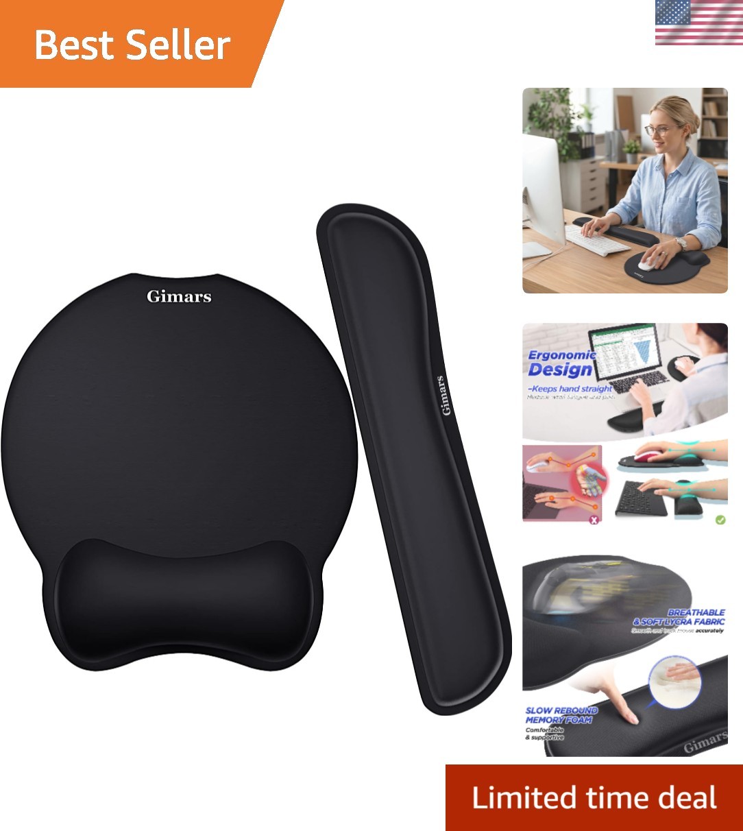 Upgrade Enlarge Superfine Fibre Soft Smooth Gel Ergonomic Mouse Pad Wrist Sup...