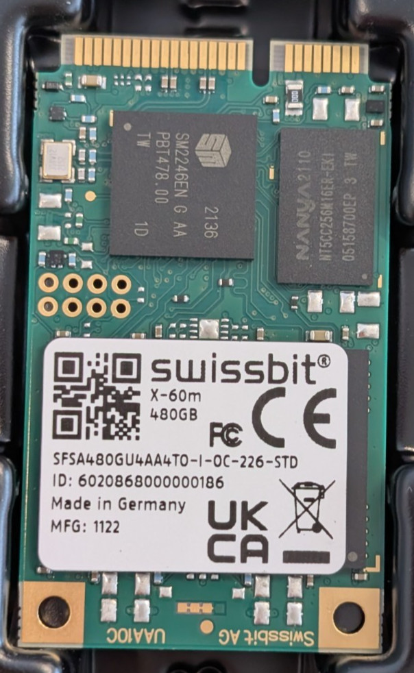 Swissbit SSD X-60m, 480GB, Model SFSA480GU4AA4TO-I-OC-226-STD, SATA III mSATA 3.
