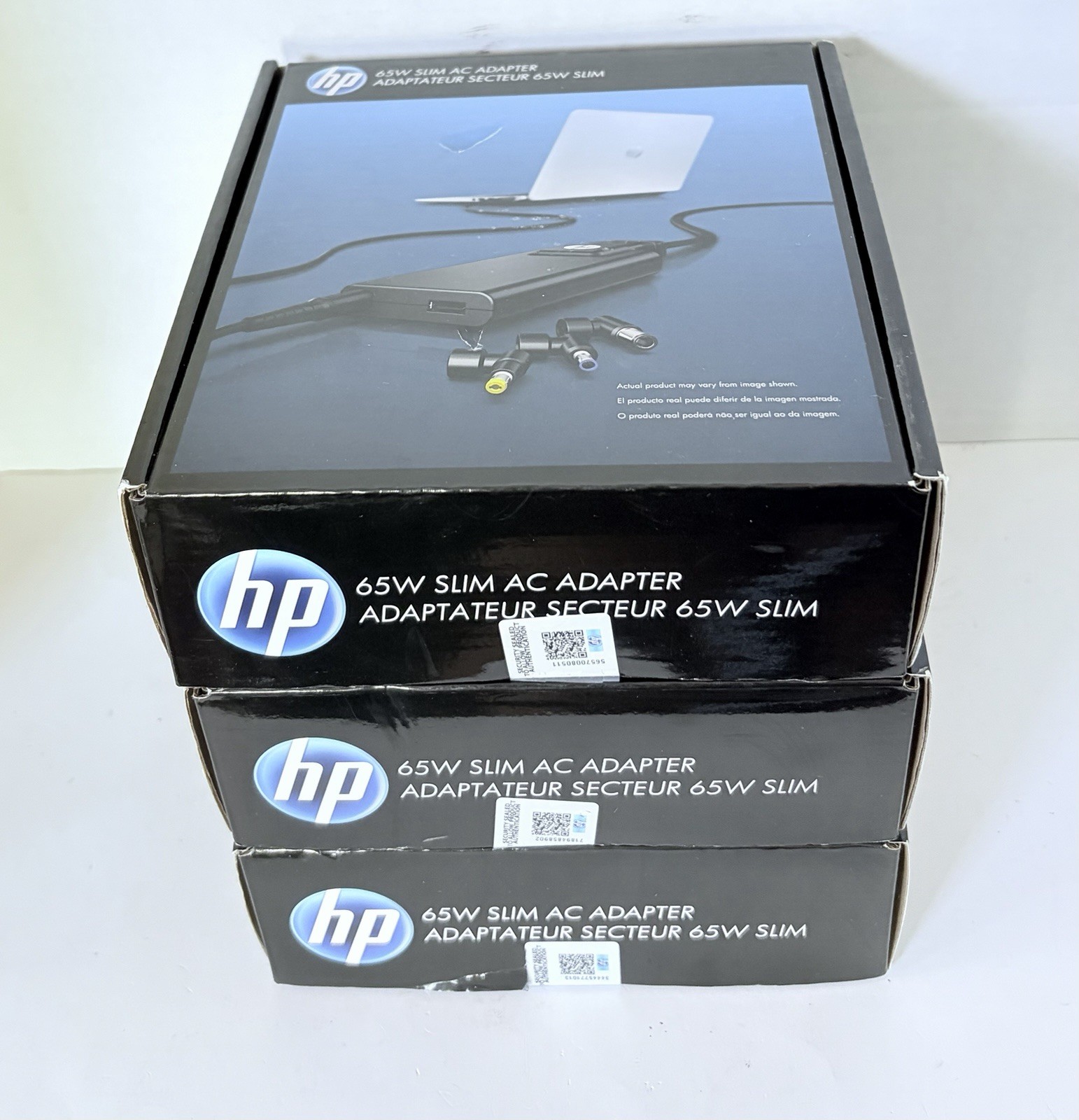 LOT OF 3 HP 65W Slim AC Adapter H6Y82AA ABA Power Charger OEM New-OpenBox