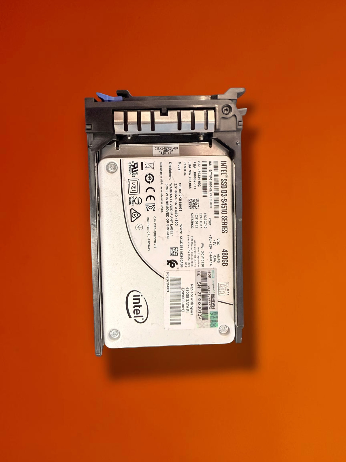 480GB Intel SSD D3-S4510 Series SSDSC2KB480G8 2.5" 6Gb/s SATA | Tested