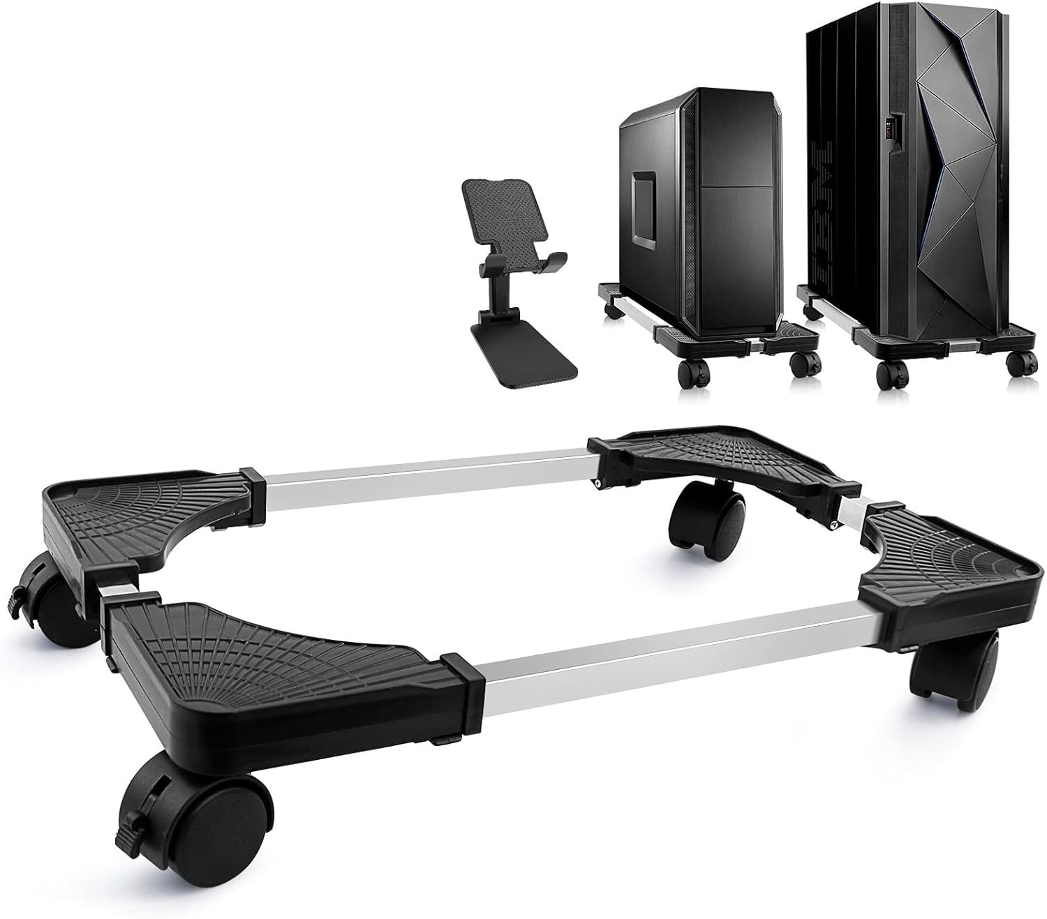 Seloom Computer Tower Stand, PC Stand, Adjustable Mobile CPU Stand with Rolling