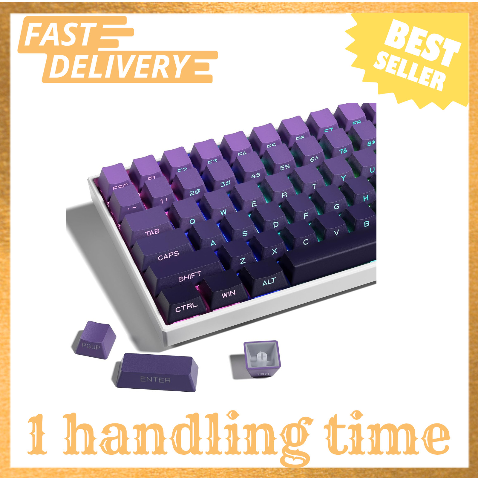 XVX Side Print Keycaps 136 PBT Shine Through Double Shot Custom Key Set 60 65 75