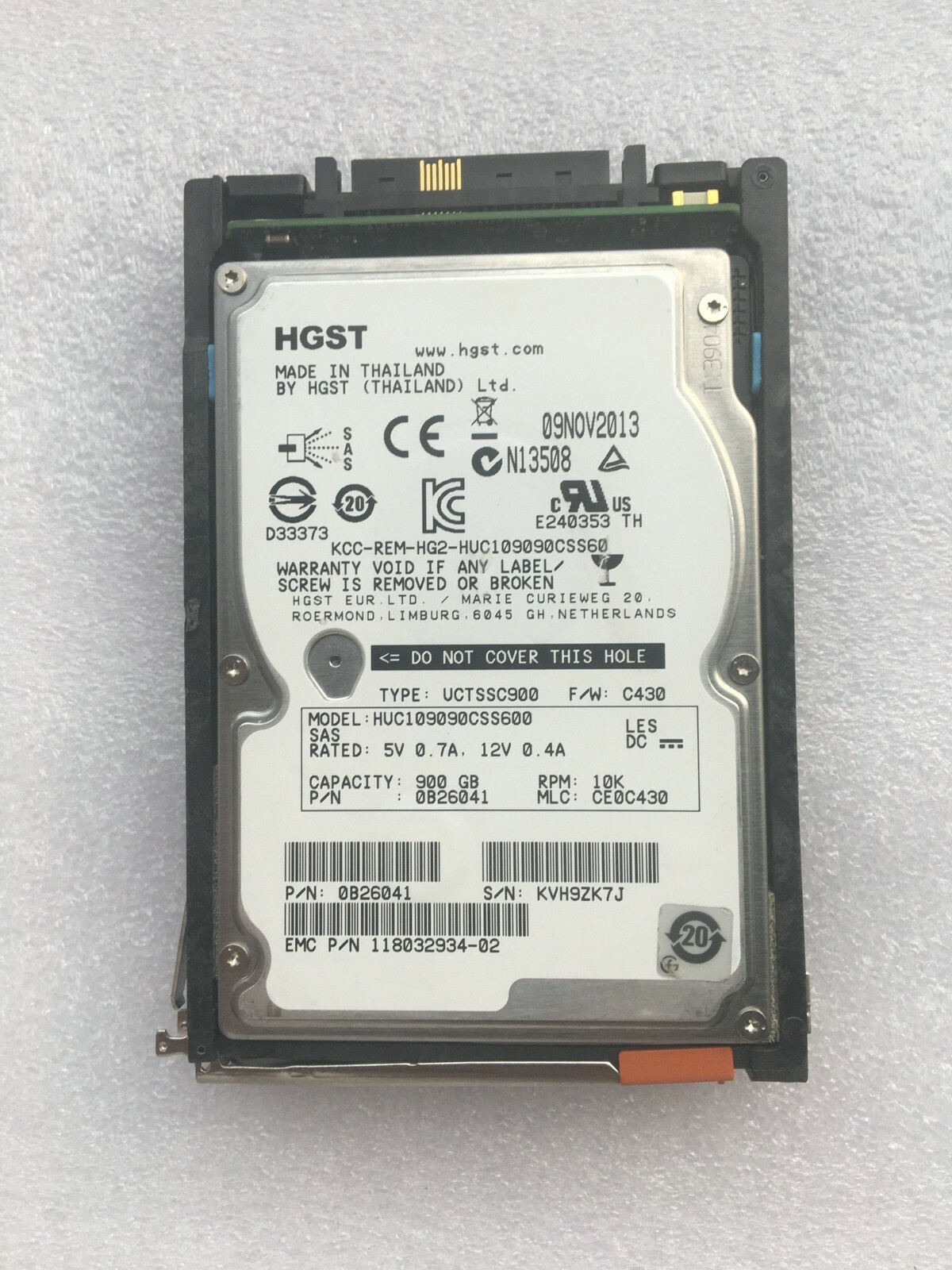 FOR EMC V4-2S10-900 900G 10K 2.5"SAS HARD DRIVE 005049206 005049809 005050349