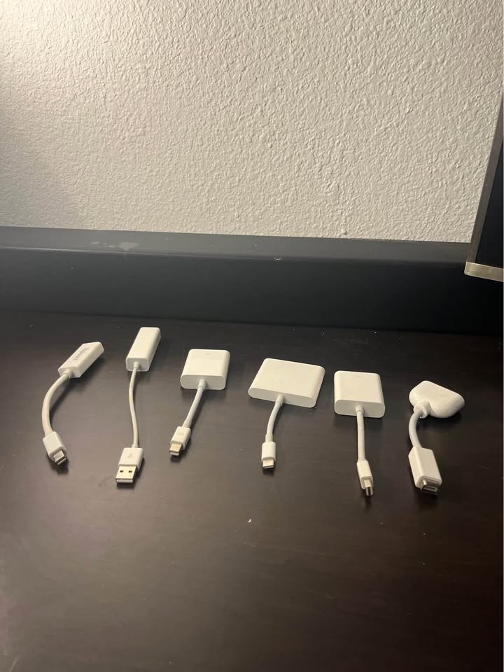 Lot of 6 Apple MacBook Display / VGA / Ethernet Adapters – Genuine Apple + Signa