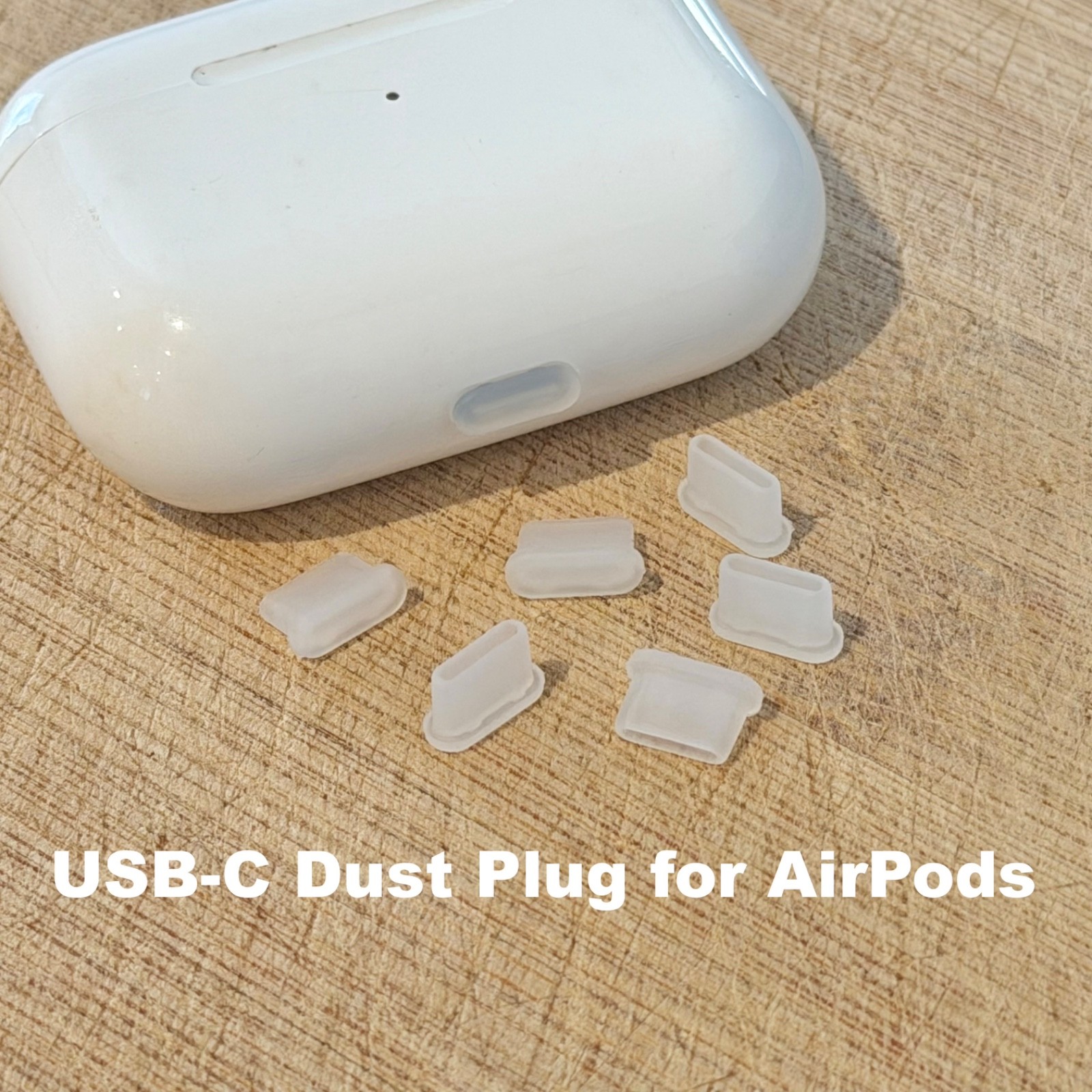 AirPods 4 USB C Dust Plug Charging Port Cap Set Protective Covers Clear Gels