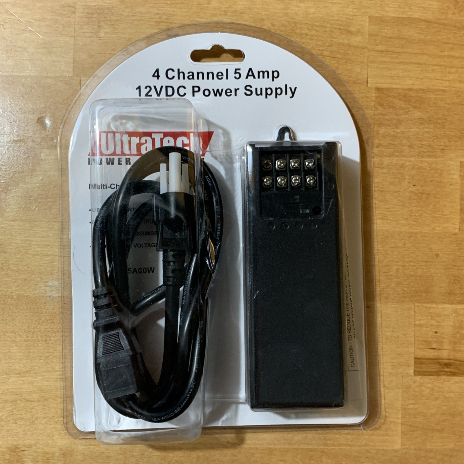 DC 12V 6A 4 CH Power Supply Adapter AC 100~240V, Din-Rail Mounting, UL Certified