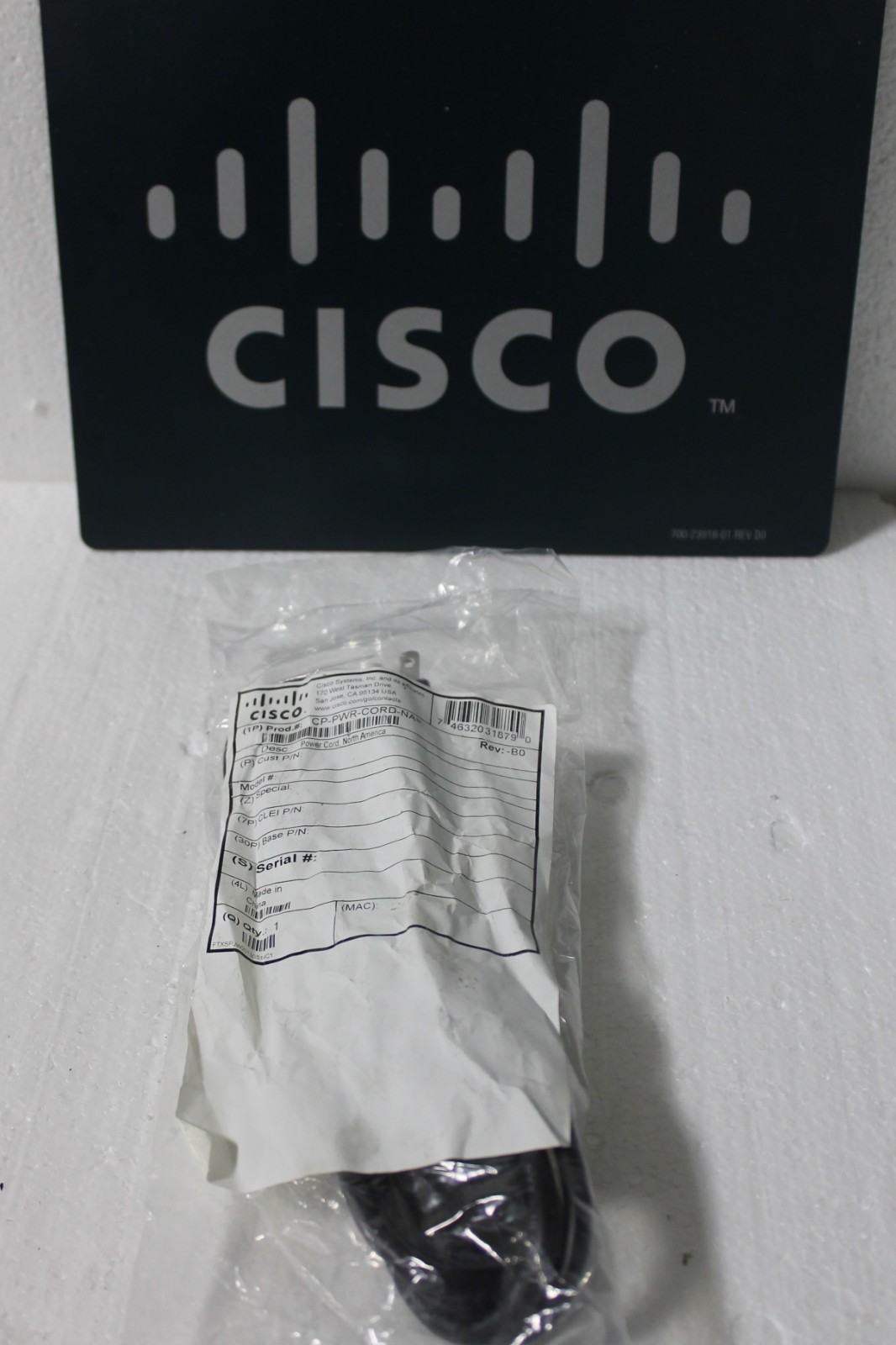 Cisco CP-PWR-CORD-NA Power Cord Standard Computer Monitor Printer AC Adapter