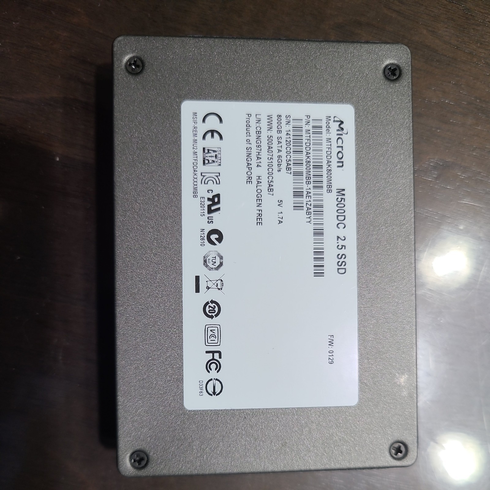Micron 800GB , 2.5"Hard SSD SATA Drive