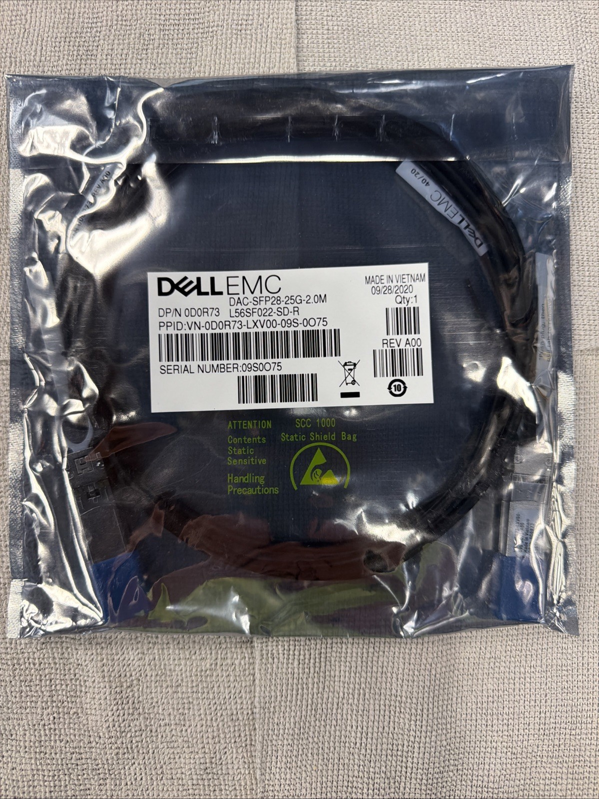 *NEW* DELL DAC-SFP28-25G-2.0M 0D0R73