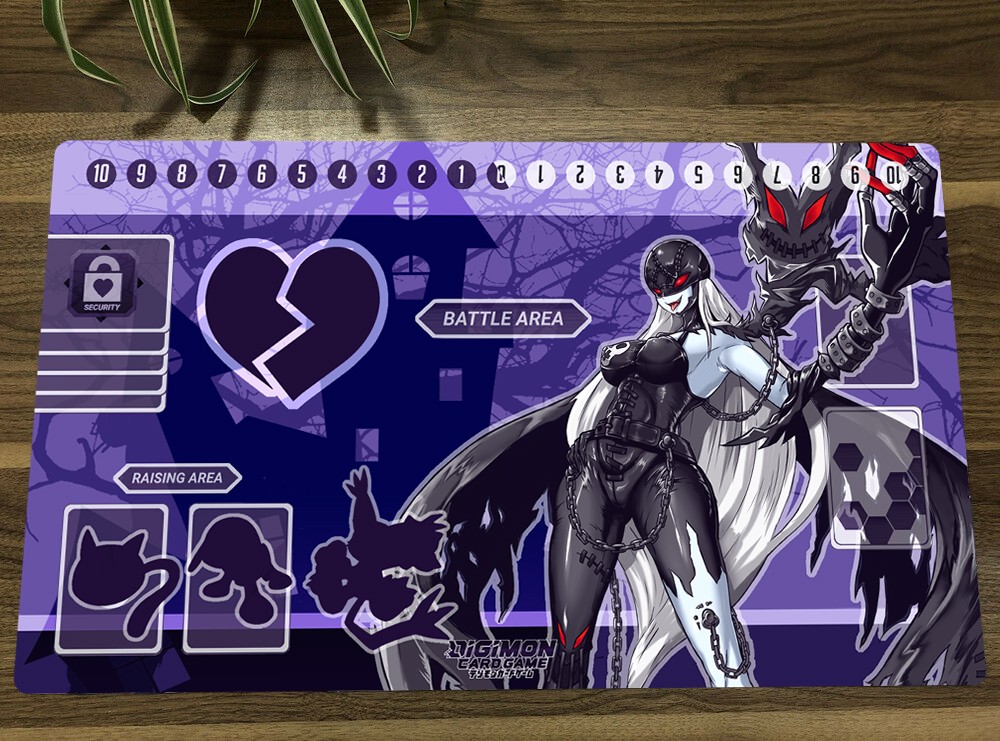 Digimon Table Playmat Ladydevimon TCG CCG Pad Trading Card Game Mat Mousepad