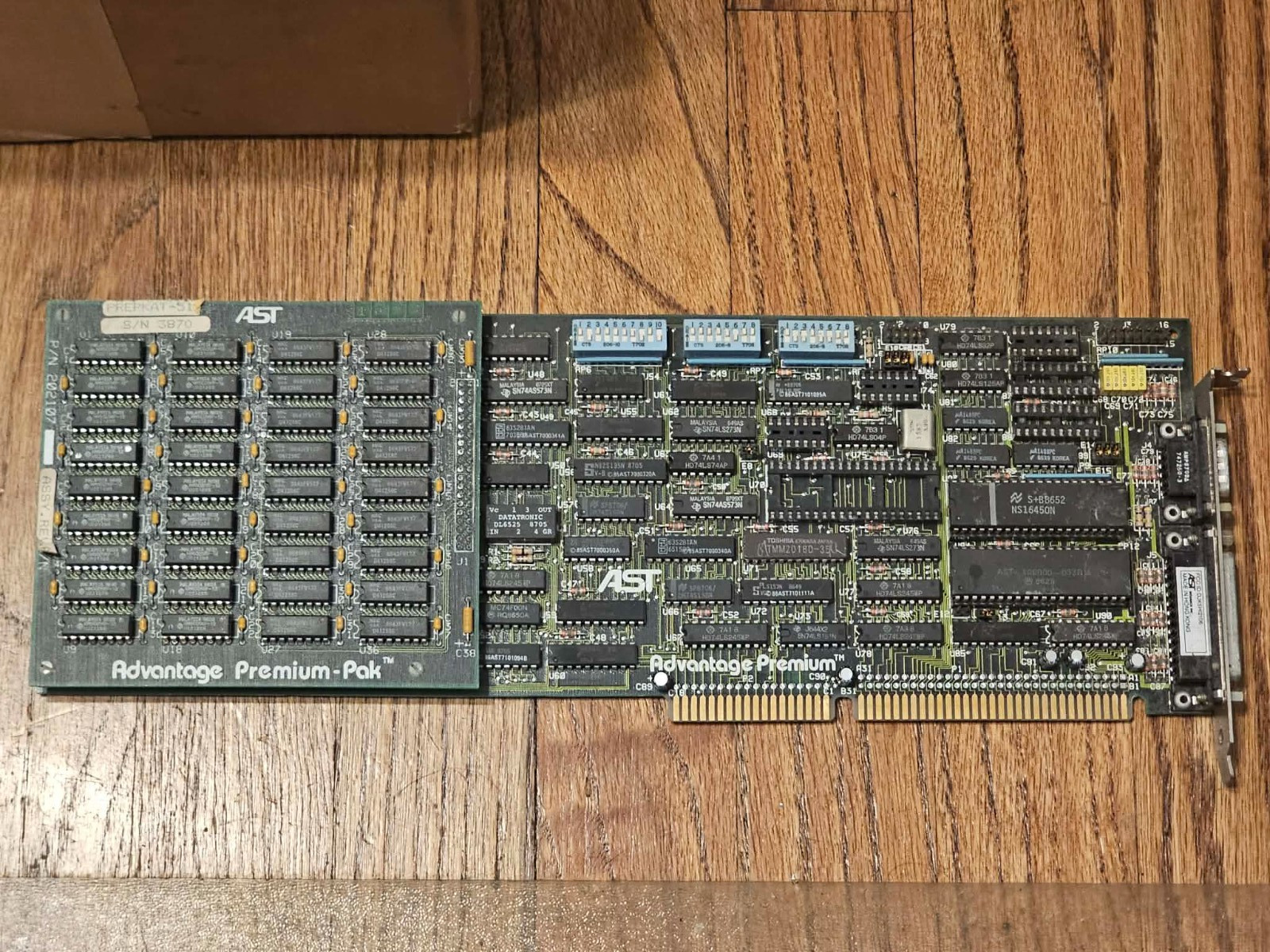 VINTAGE ADVANTAGE PREMIUM PAK AST IBM PC CARD VINTAGE FULLY SOCKETED IC'S RARE