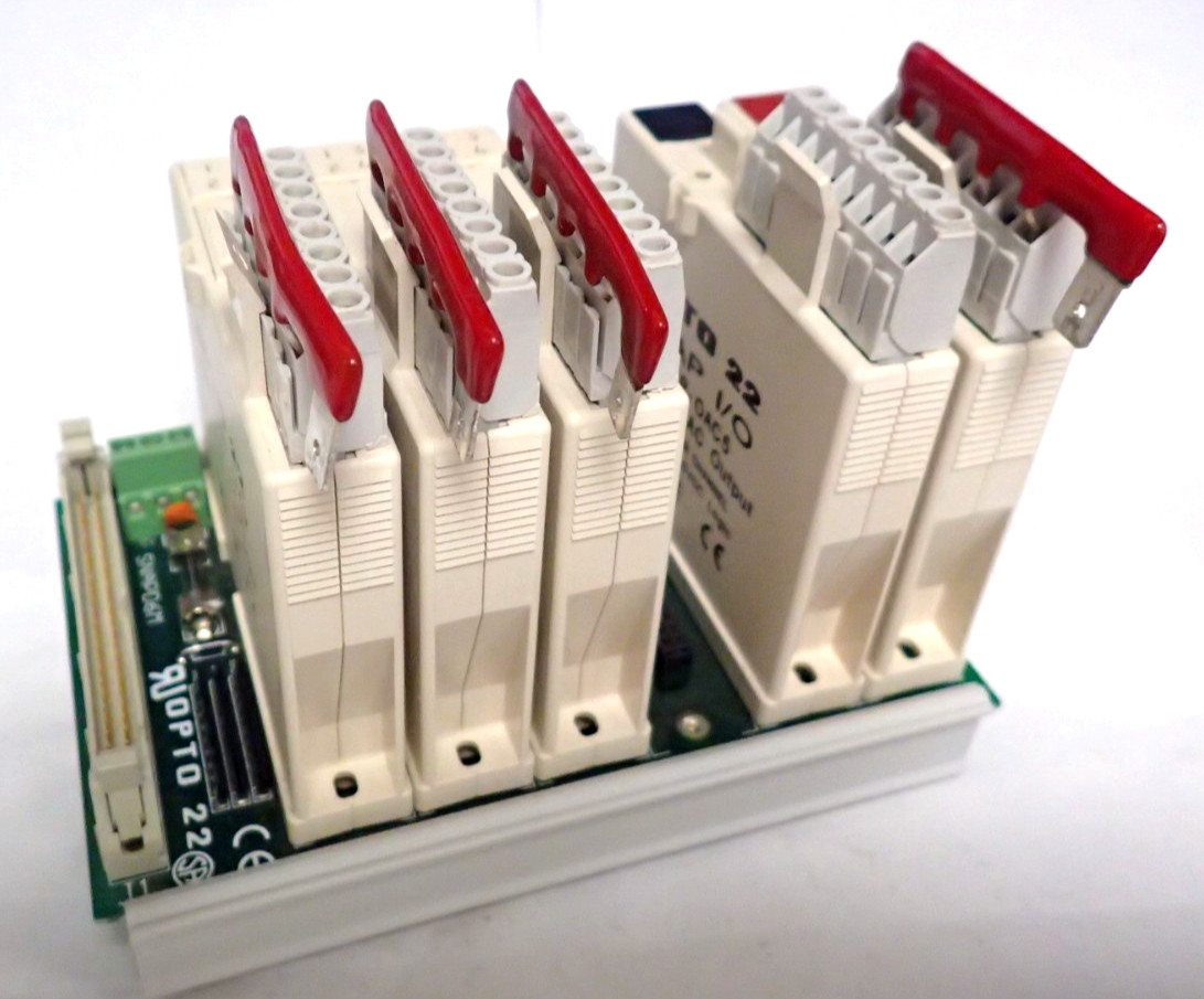 OPTO 22 SNAP I/O MOUNTING RACK/3-IDC5D/1-OAC5/1-ODC5-I/ AC/DC 4-CHANNEL MODULES