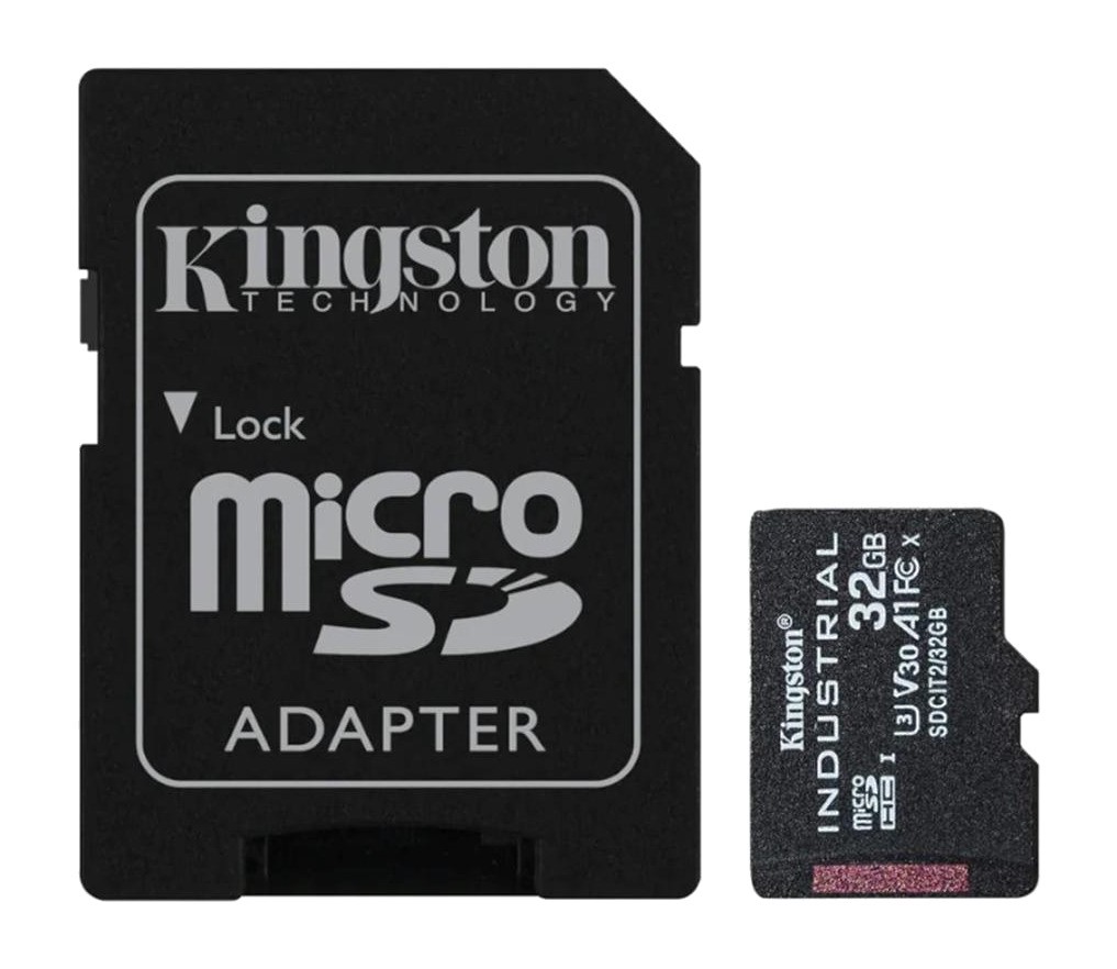 Kingston Industrial MicroSDHC Memory Card with SD Adapter PSLC 32GB A1 C10