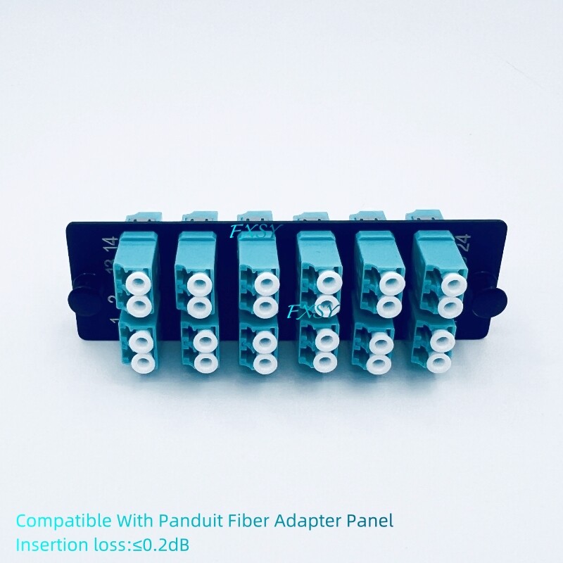 Fiber Optical Adapter Panel OM3 OM4 12 LC Duplex Compatible Panduit FAP12WAQDLCZ