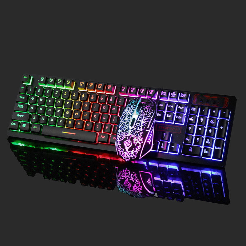 RGB Gaming Keyboard and Mouse Combo Wired USB LED Backlit for PC PS4 Xbox