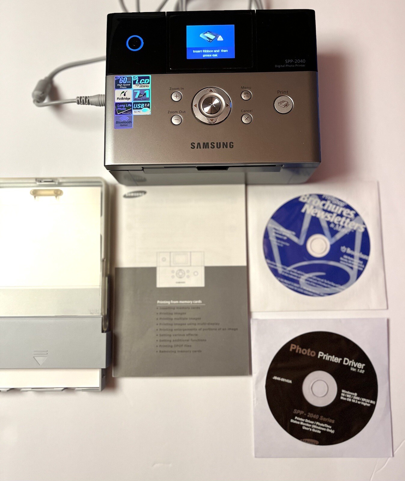 Samsung SPP-2040 Digital Photo Thermal Printer with Bluetooth W/Original Box
