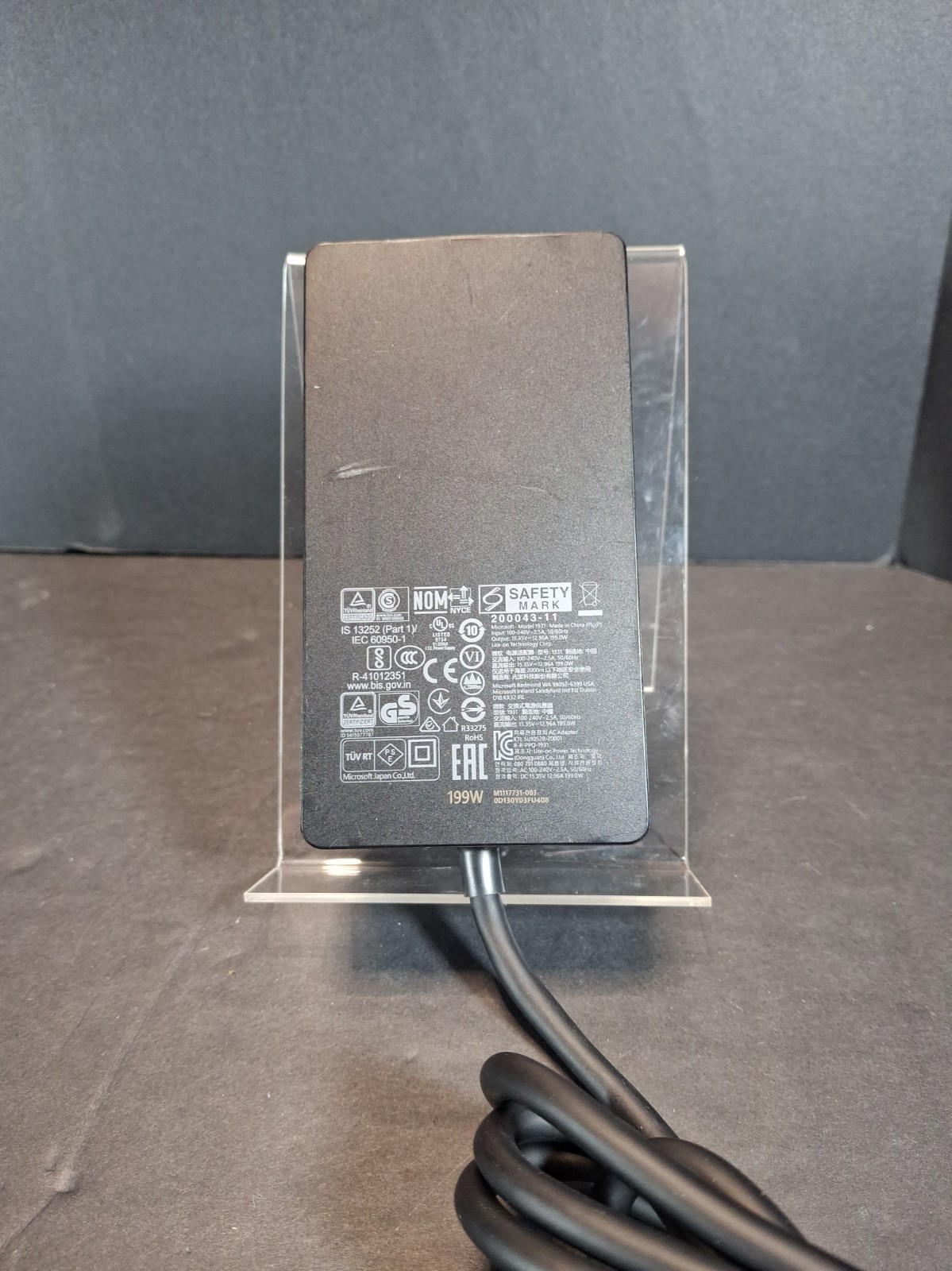 Genuine 199W Microsoft AC 15.35V 12.96A Adapter 1931 M1117731-003 NO POWER CORD