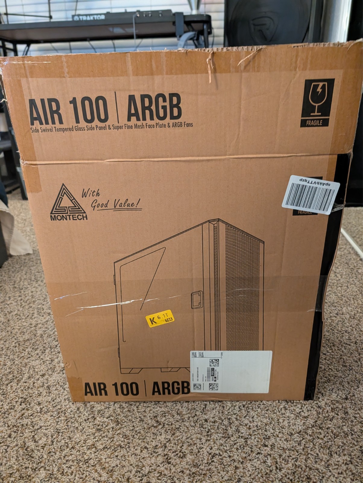 Montech AIR 100 ARGB MICRO-ATX Tower with Four ARGB Fans Pre Installed, Ultra-Mi