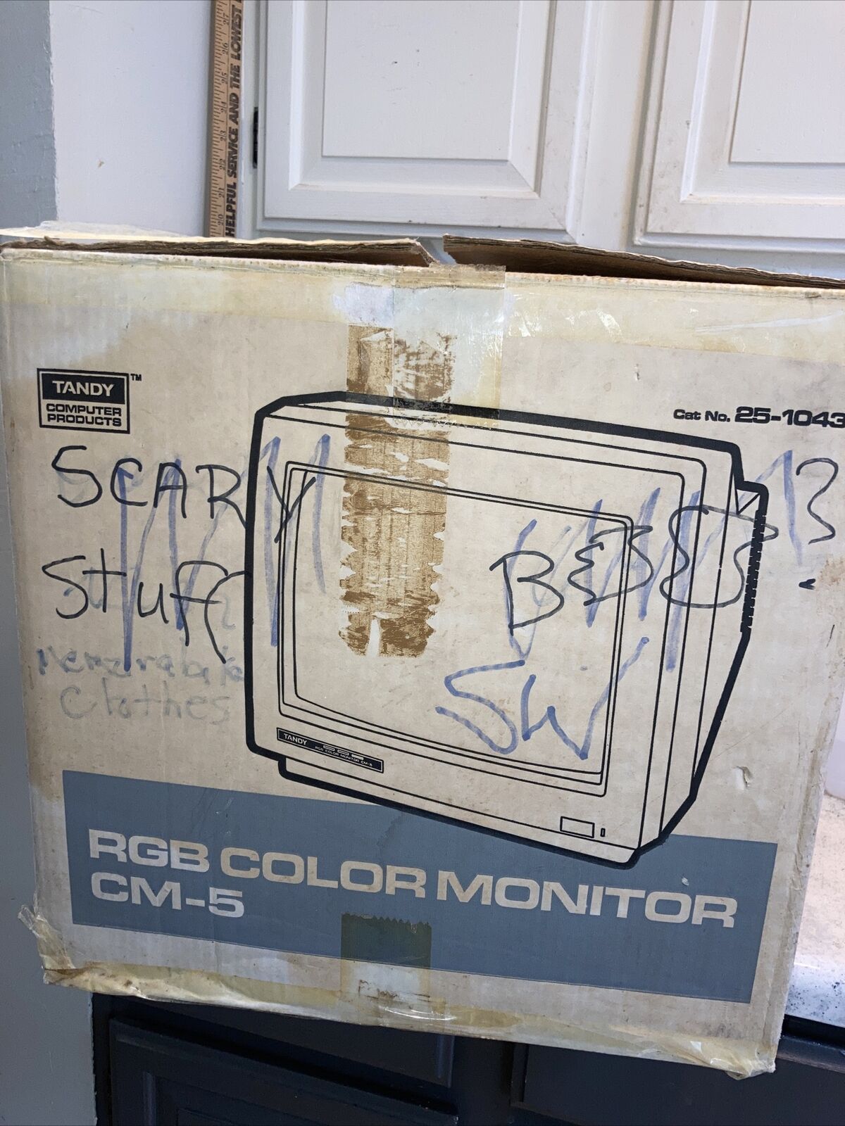 Rare 1987 Box Only For Tandy Computer Color Monitor RGB CM-5 Box Only No Monitor
