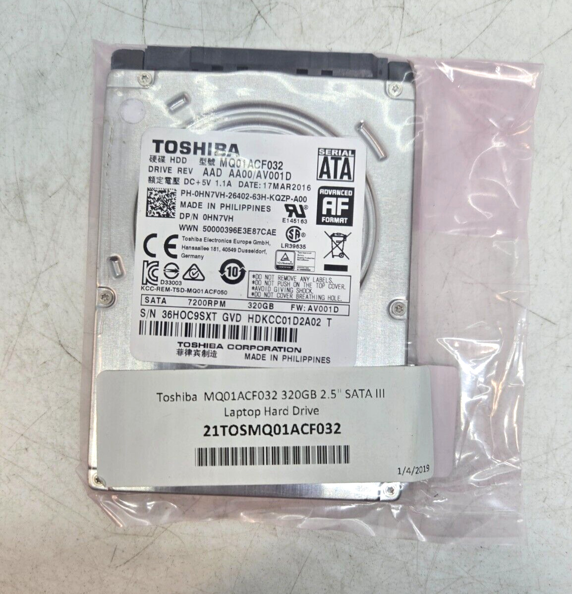 Toshiba MQ01ACF032 320GB 2.5" Laptop Hard Drive FAST  a