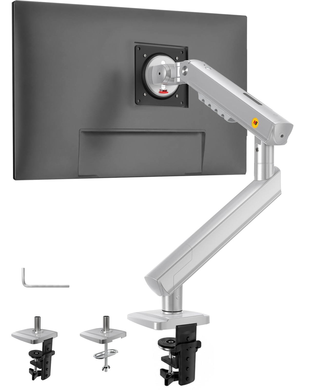 Silver NB SmooVex Single Monitor Mount Stand Fits Up To 32 Inch VESA 75/100