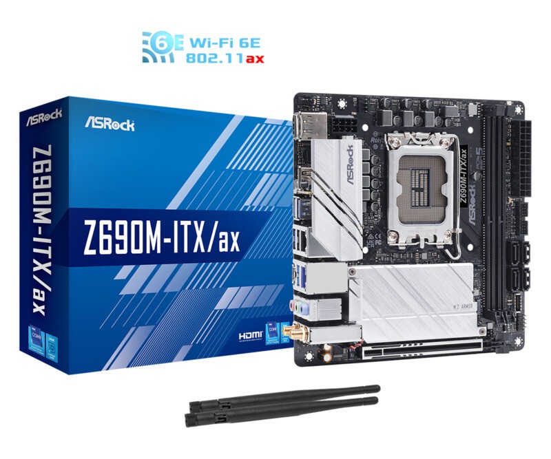 ASRock Z690M-ITX/ax Motherboard Intel Z690 LGA 1700 2 x DDR4 Mini-ITX M.2 HDMI