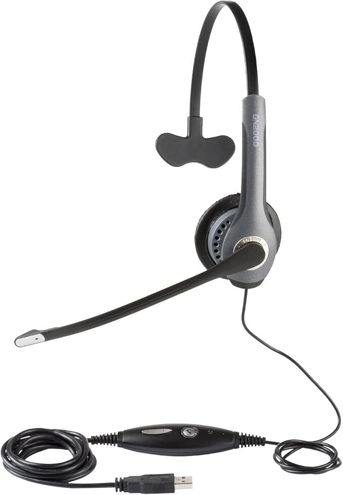 Jabra GN2000 Mono USB Wired Headset Lync Optimized for Softphone w/ Microphone
