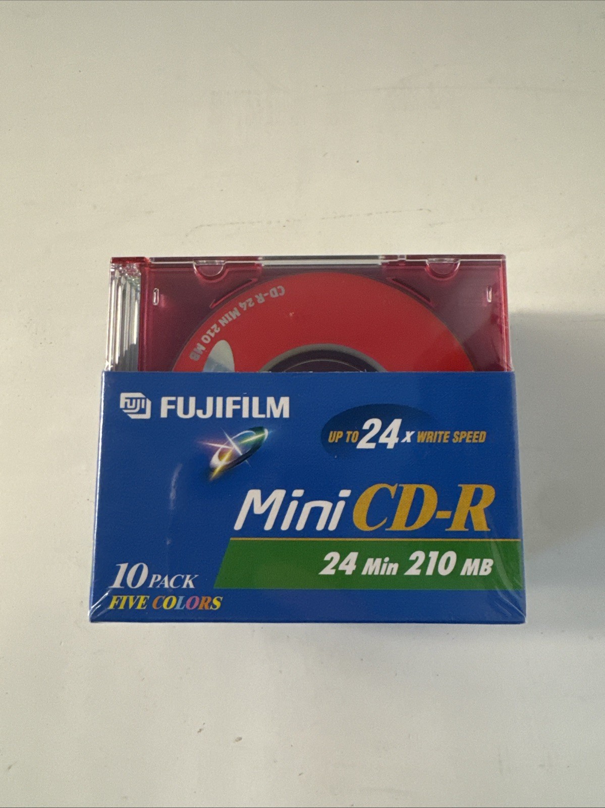 Fujifilm Mini CD-R 10 Pack 5 Colors 24 Minute 210MB Up to 24x Speed Sealed