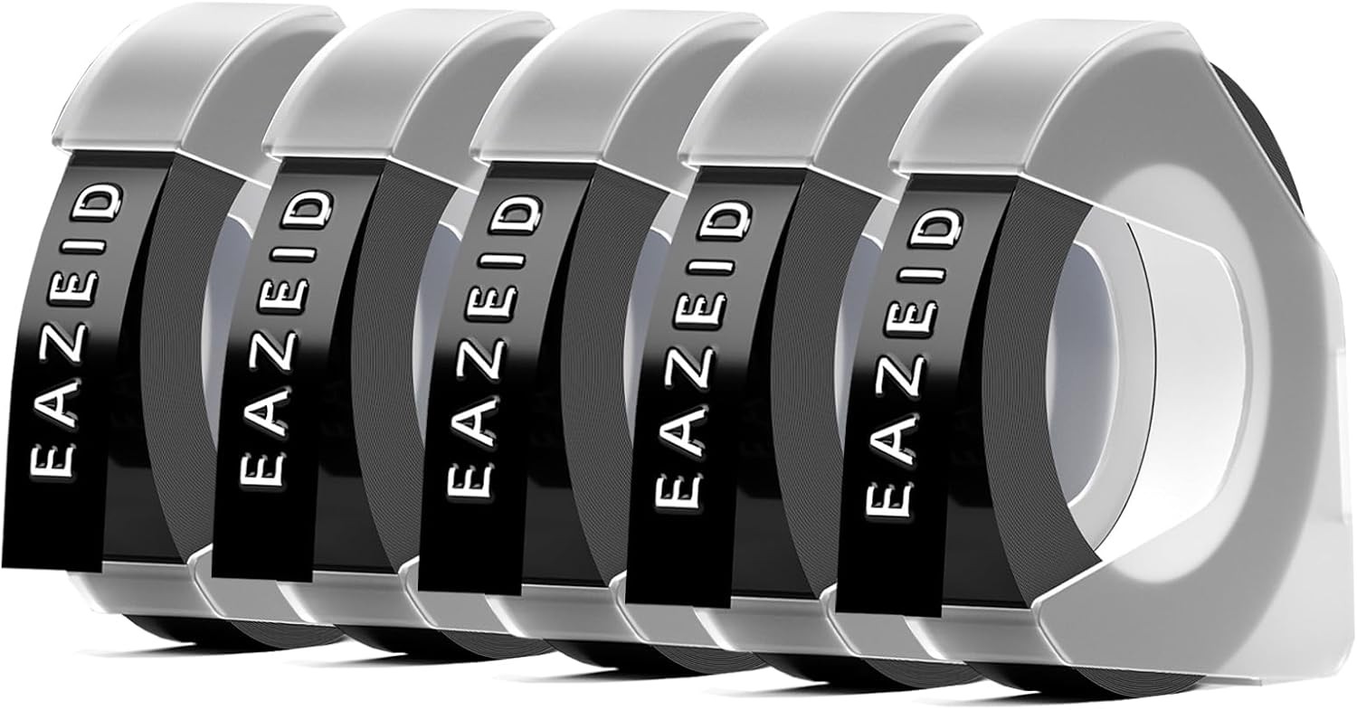 5PK Label Replace for Dymo 3D Plastic Embossing Tape Xpress Label Maker 3/8" 3m