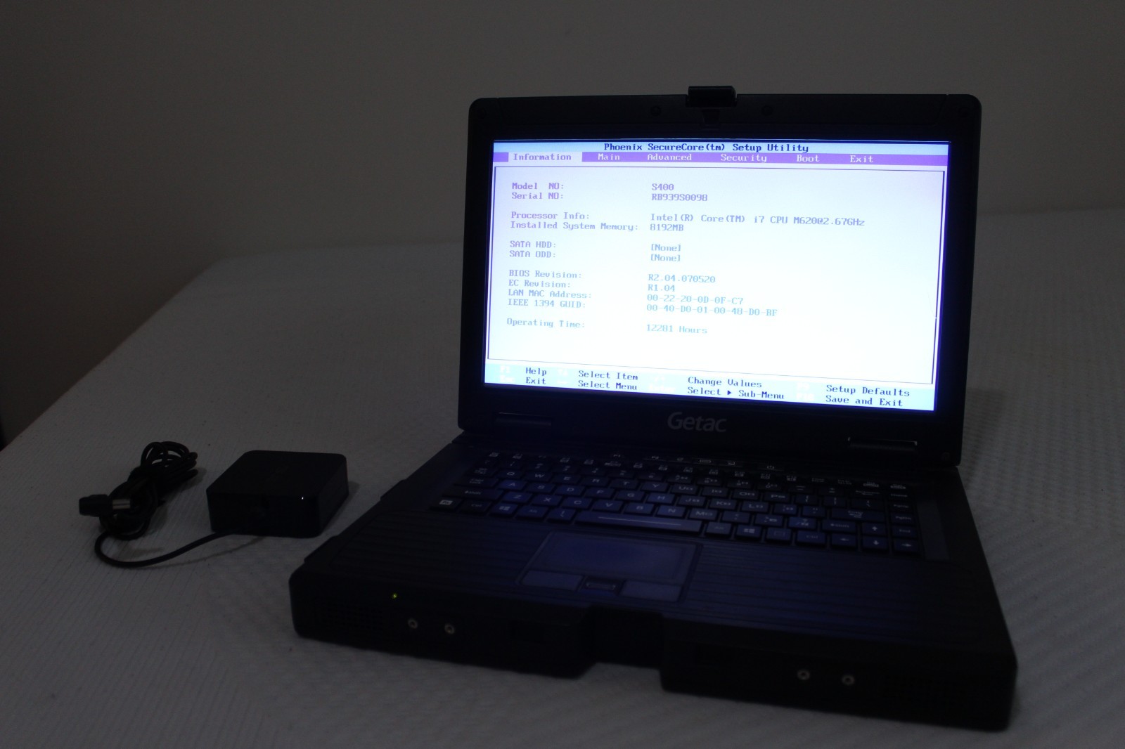 14" GETAC S400G3 Rugged Laptop  includes Charger and RAM with new battery