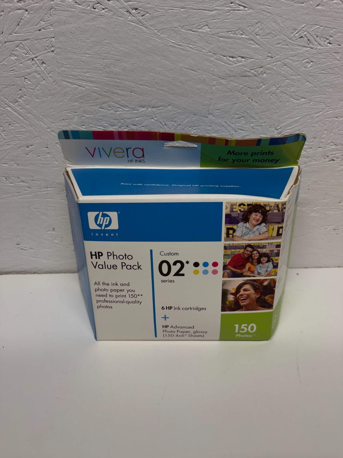 Vivera HP 02 Photo Ink Value Pack 6 Cartridges + 150 4X6 HP Paper Expired