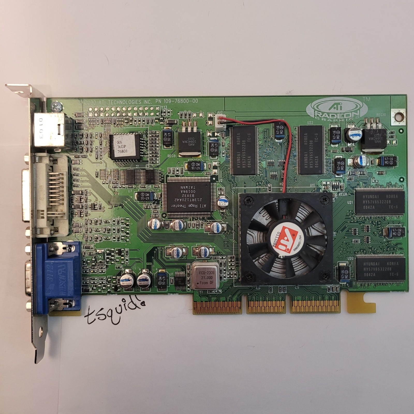 ATI Radeon SDR 32MB AGP Video Graphics Card 109-76800-00 Rage Theater VIVO