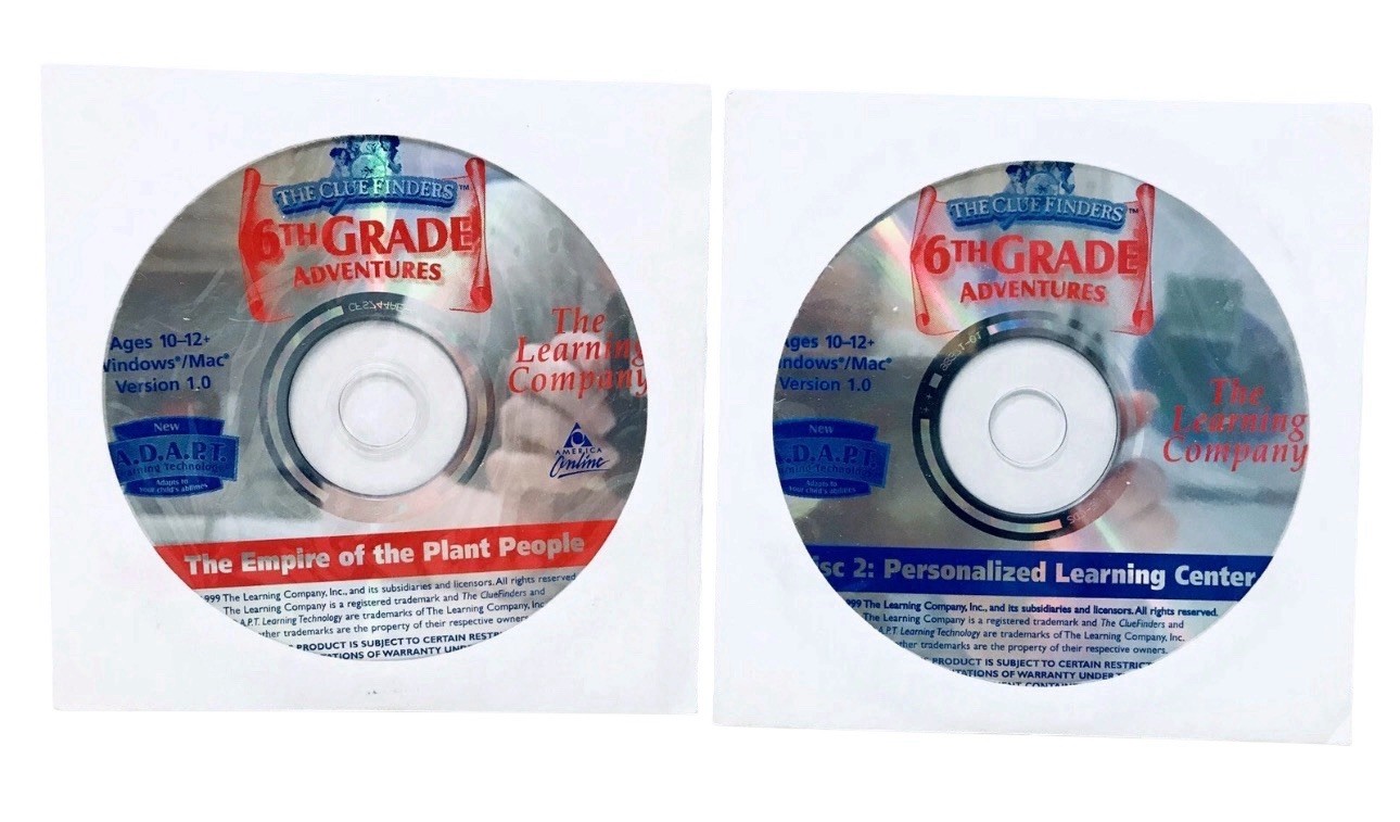 The Clue Finders 6th Grade Adventures Set Of 2 The Empire Of The Planet PC CDs