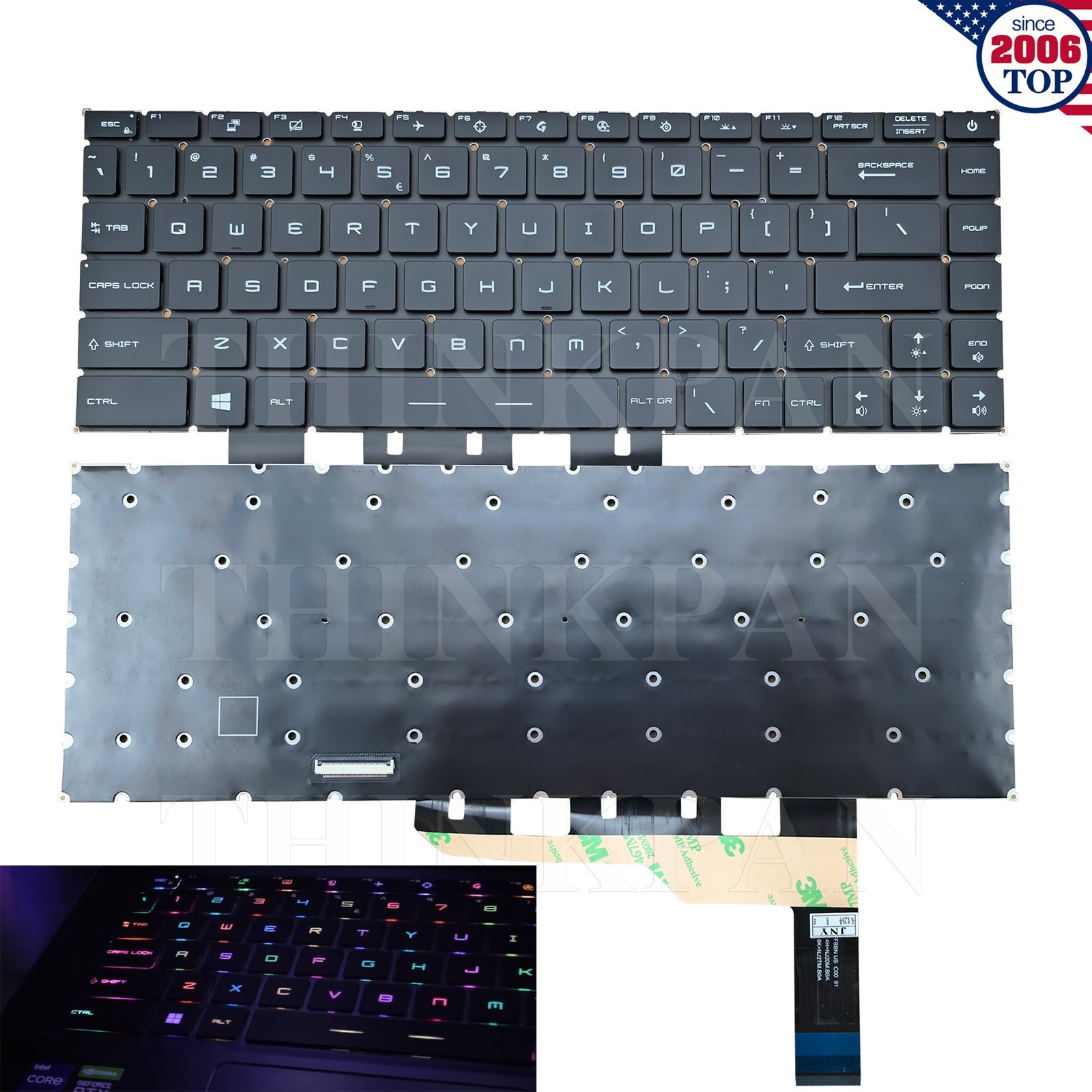 US RGB Backlit Keyboard for MSI GS66 Stealth 10SD 10SF GE66 Raider 10SF MS-1541