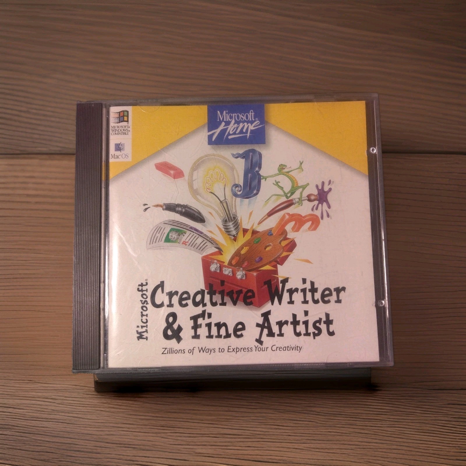 Microsoft Creative Writer & Fine Artist PC Mac CD-ROM Vintage 94 Jewel Case