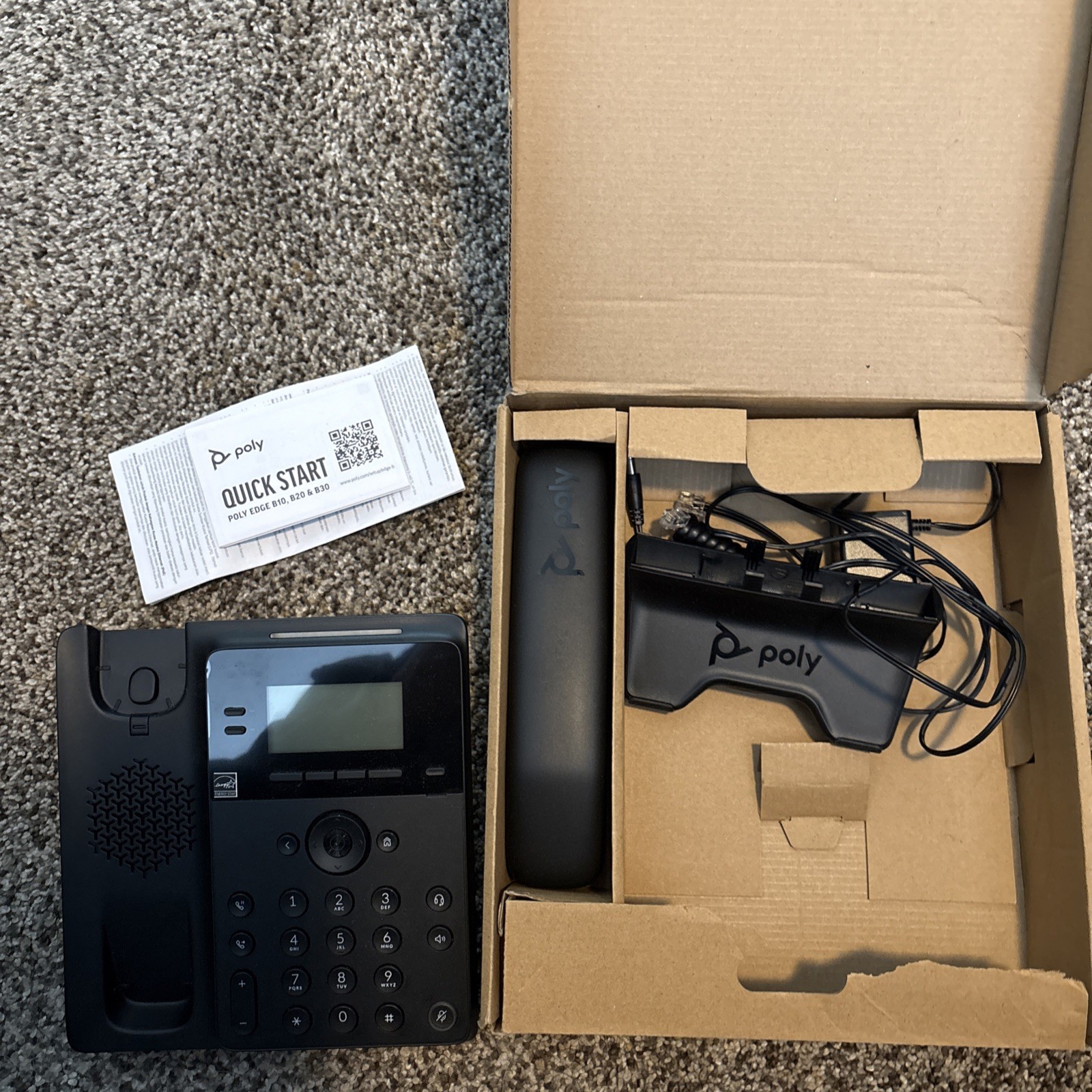 Poly Edge B10 IP Desk Phone with Power Adapter - New Open Box